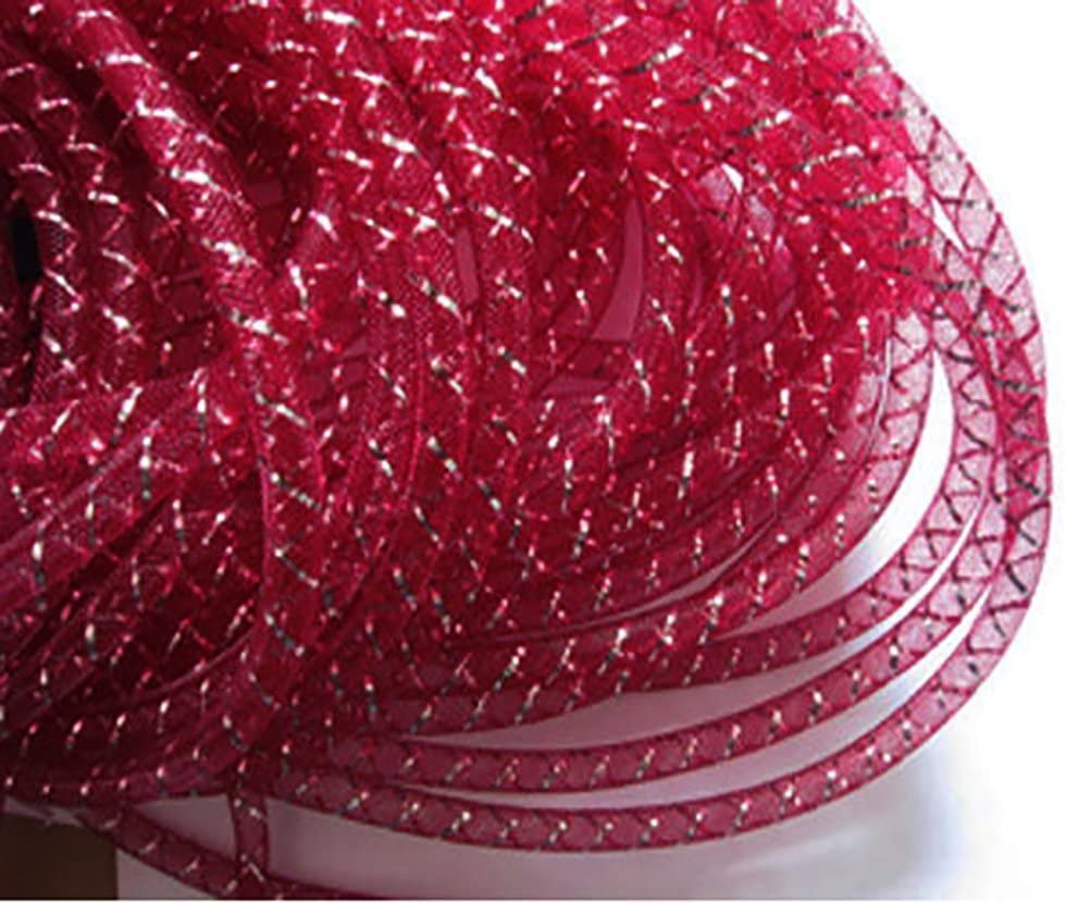 25 Yards Xmas Mesh Tube for Craft Deco 8mm 3/8-Inch
