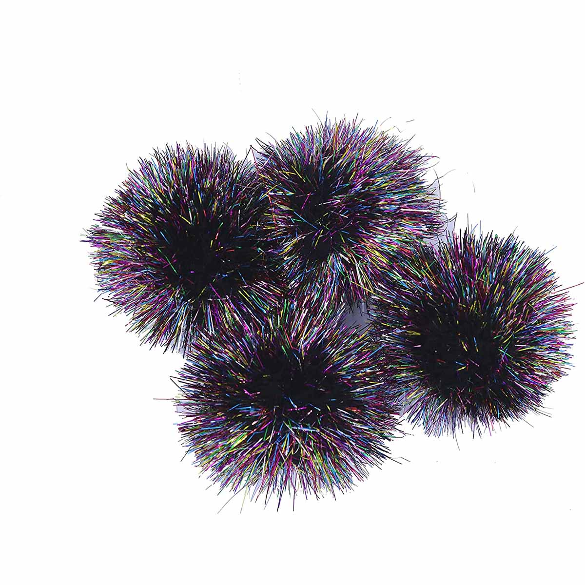 30 Glitter Tinsel Pom Poms（Inner Pom: 1.5" )- U Pick