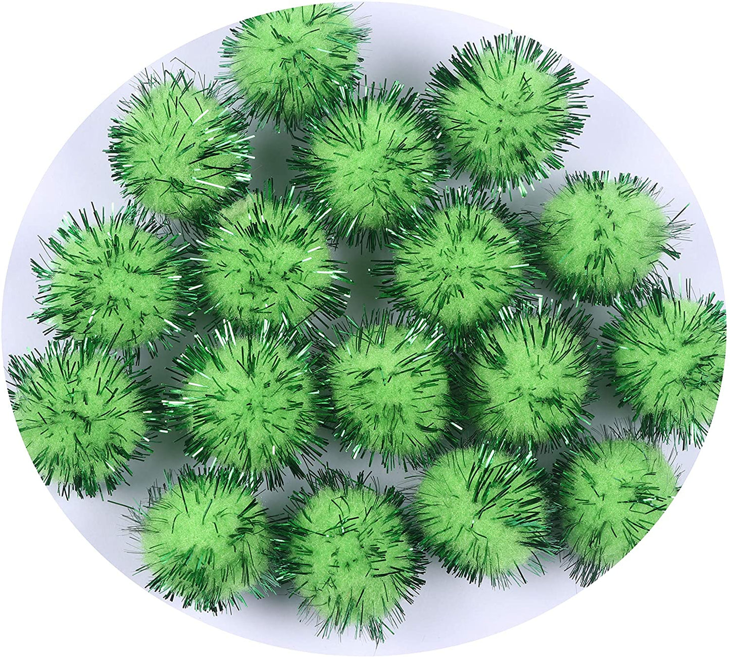 100pcs Glitter Tinsel Pom Balls 1" (25mm) - U Pick