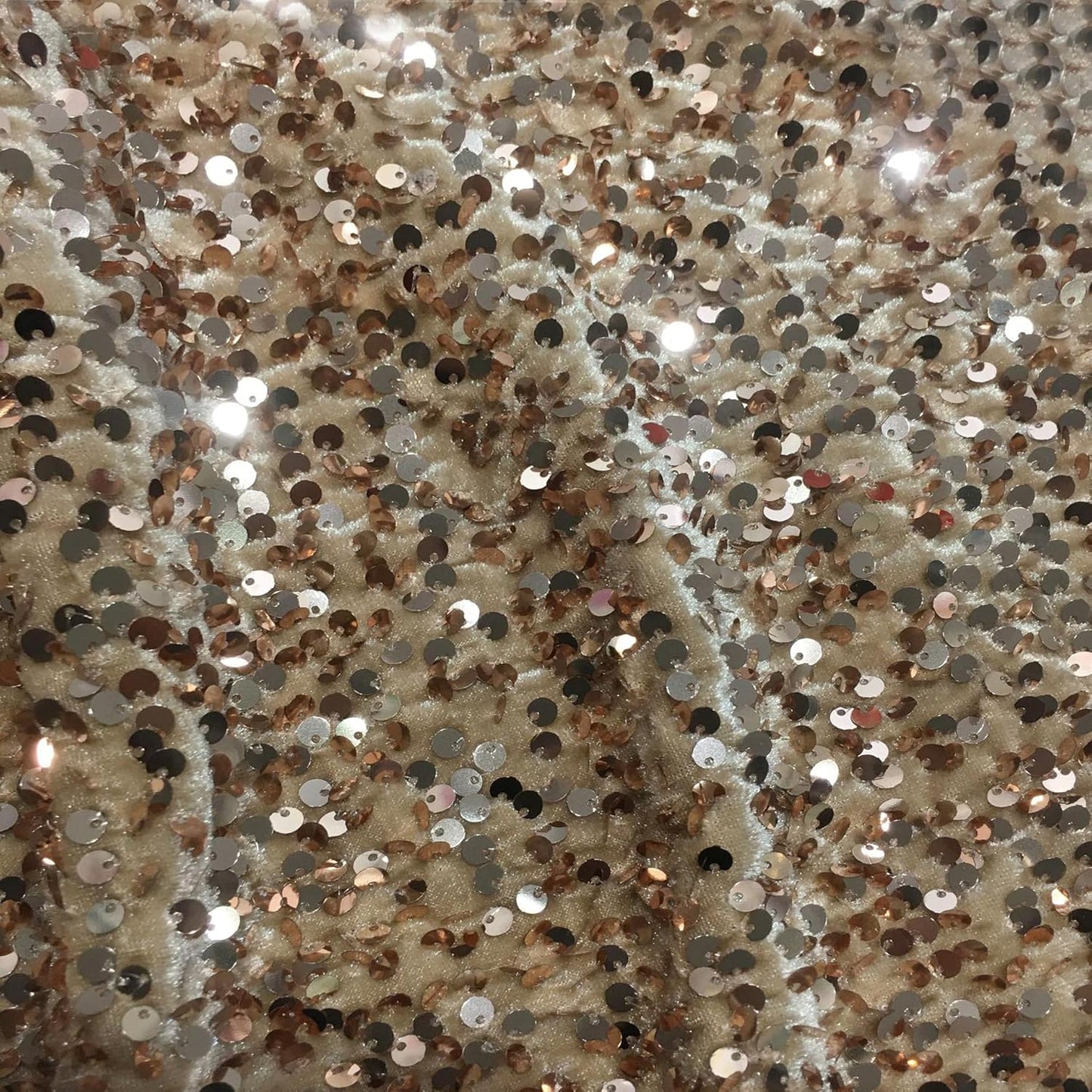 YYCRAFT Velvet Sequins Stretch Fabric