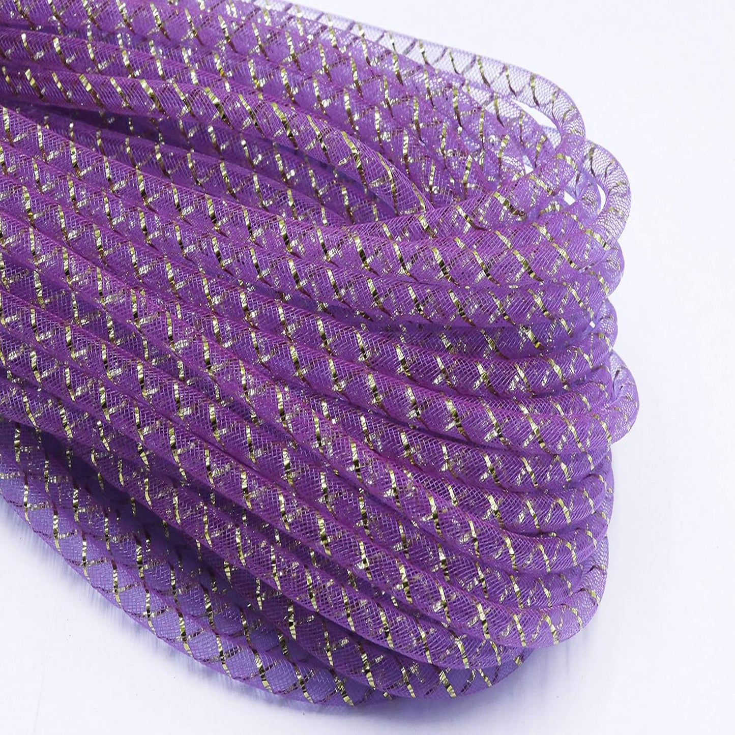 25 Yards Xmas Mesh Tube for Craft Deco 8mm 3/8-Inch
