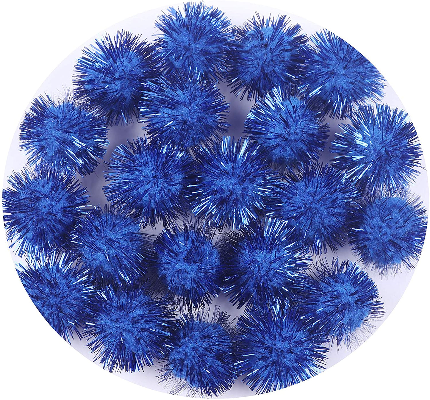 100pcs Glitter Tinsel Pom Balls 1" (25mm) - U Pick