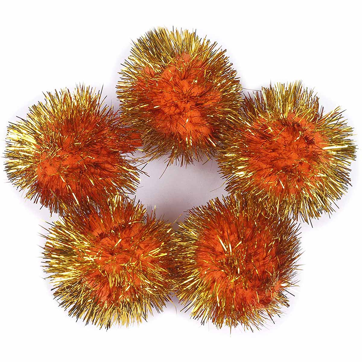 30 Glitter Tinsel Pom Poms（Inner Pom: 1.5" )- U Pick