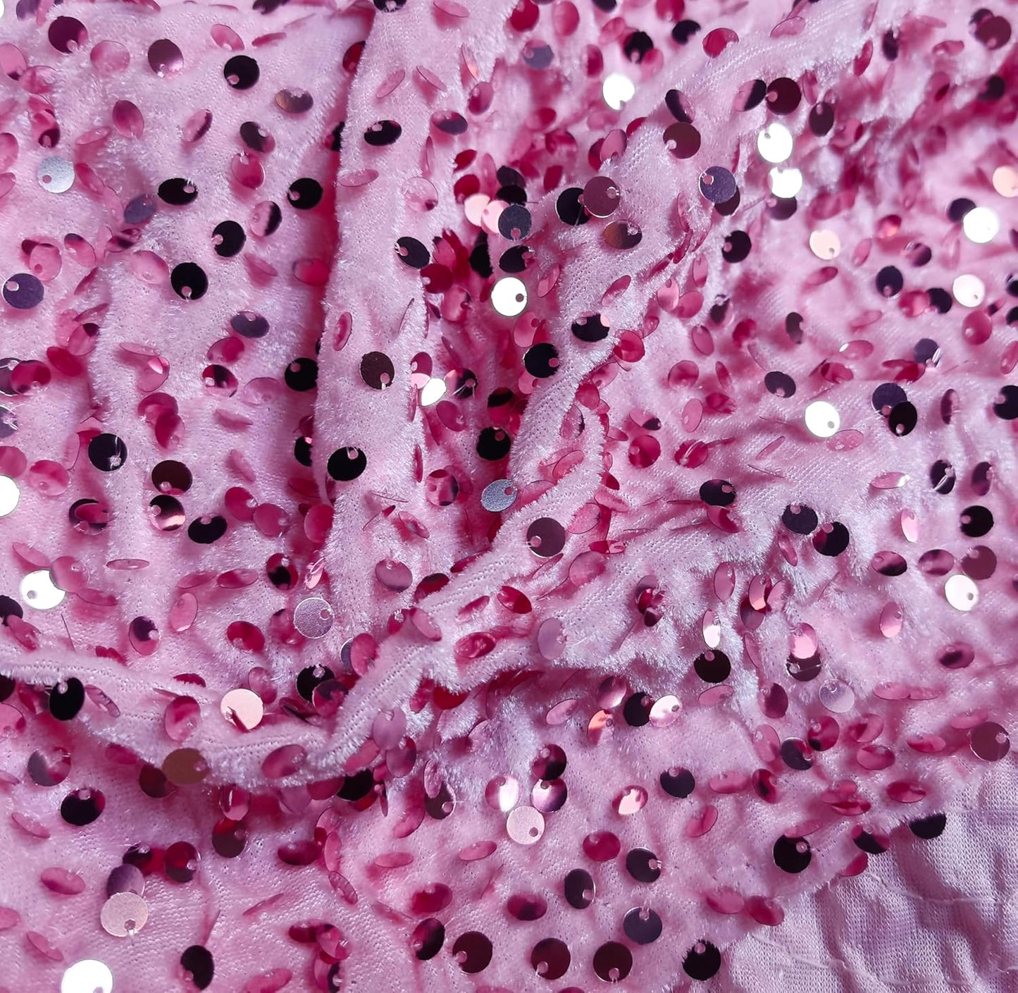 YYCRAFT Velvet Sequins Stretch Fabric