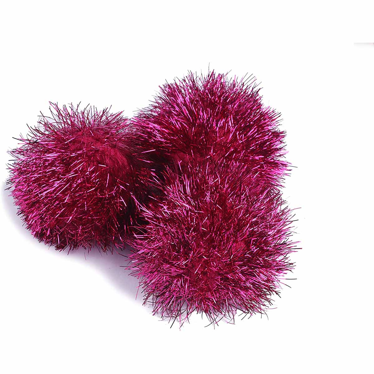 30 Glitter Tinsel Pom Poms（Inner Pom: 1.5" )- U Pick