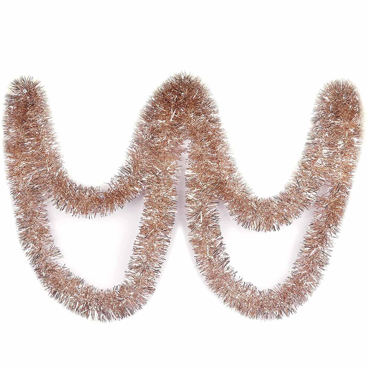 10 Yards (30 Feet) Thick Foil Christmas Tinsel  Garland,3" - Champagne