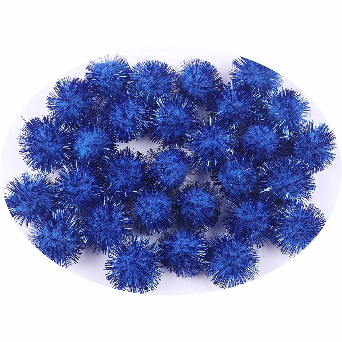200pcs Glitter Tinsel Pom Balls 20mm-U PICK - Royal