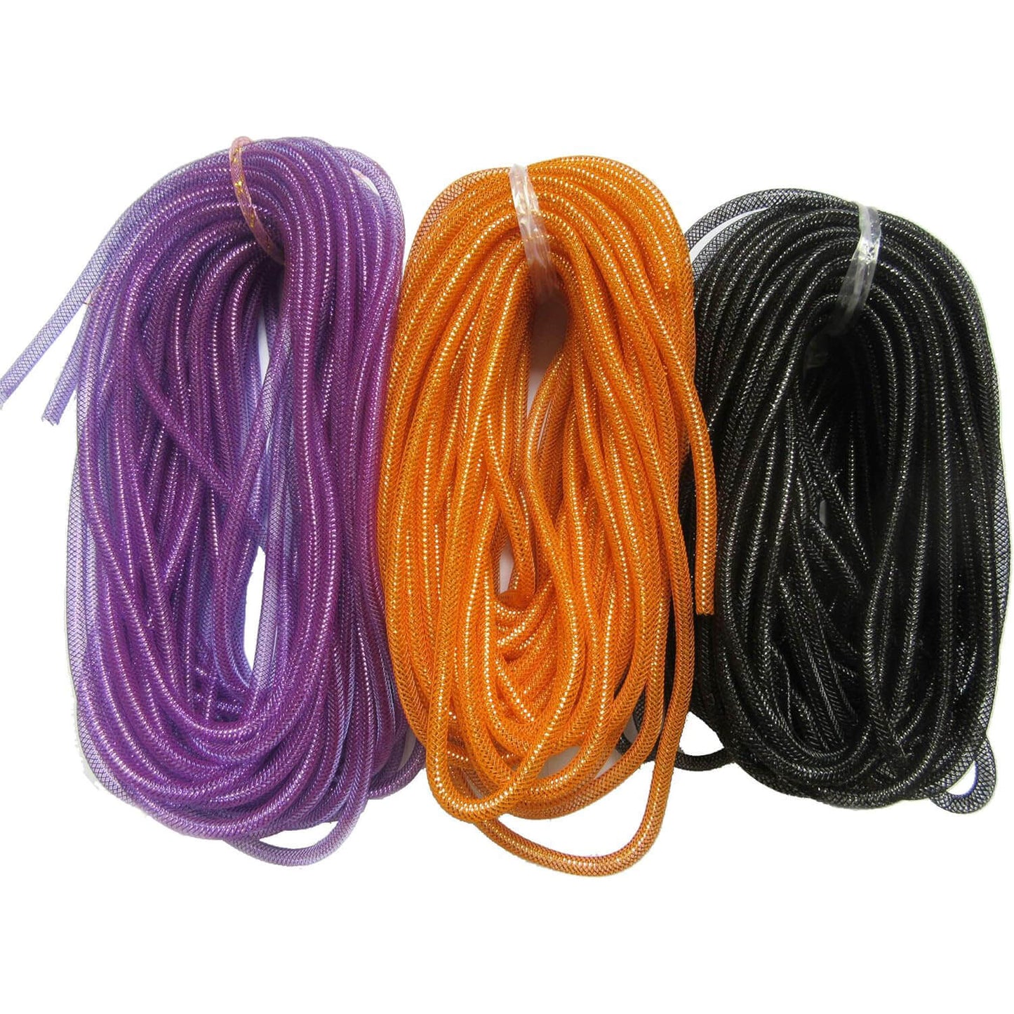 45 Yards Metallic Mesh Tube 8mm For Halloween Wreaths 3 Colors