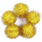 30 Glitter Tinsel Pom Poms（Inner Pom: 1.5" )- U Pick