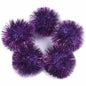 30 Glitter Tinsel Pom Poms（Inner Pom: 1.5" )- U Pick