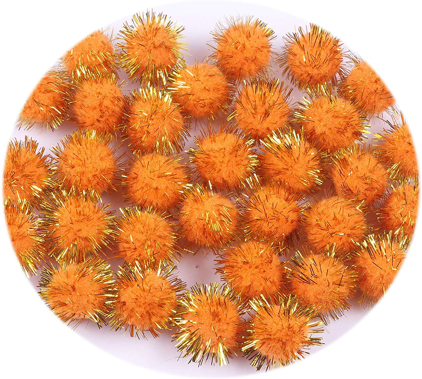 100pcs Glitter Tinsel Pom Balls 1" (25mm) - U Pick