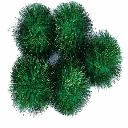 15pcs Glitter Tinsel Pom Balls 2 Inch - U PICK