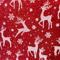 Sparkling Tinsel Lurex Fabric by The yard Seasonal Fabric-Red with Reindeer