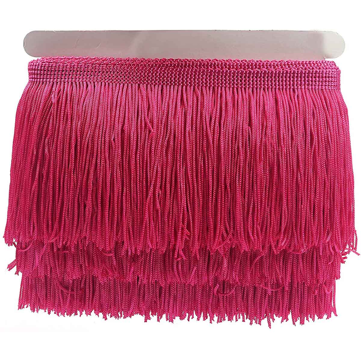 10Y 4" Wide Tassel Curtian Fringe Trim - Hot Pink
