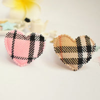 60pcs Padded Gingham Heart 1.5" Embellishment - 2 Colors