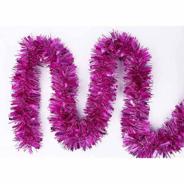 10 Yards Thick Metallic Foil Tinsel Garland 3.5 Inch - Hot Pink