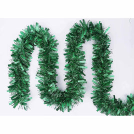 10 Yards Thick Metallic Foil Tinsel Garland 3.5 Inch - Emerald Green