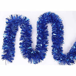 10 Yards Thick Metallic Foil Tinsel Garland 3.5 Inch - Royal