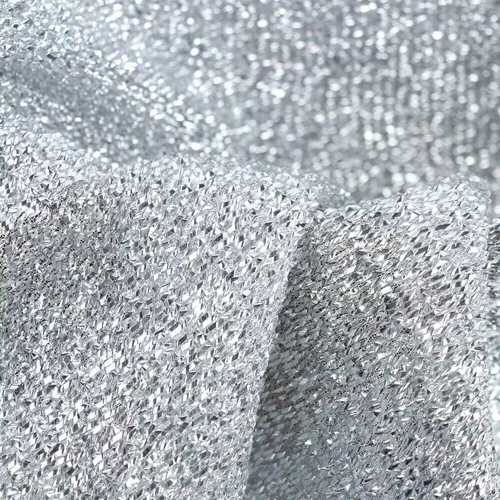 Sparkling Tinsel Lurex Fabric by The yard Seasonal Fabric-Silver| YYCRAFT Sparkling Tinsel Lurex Fabric by The yard Seasonal Fabric-Silver| YYCRAFT