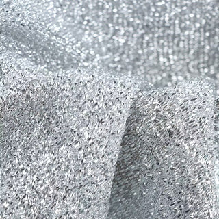 Sparkling Tinsel Lurex Fabric by The yard Seasonal Fabric-Silver