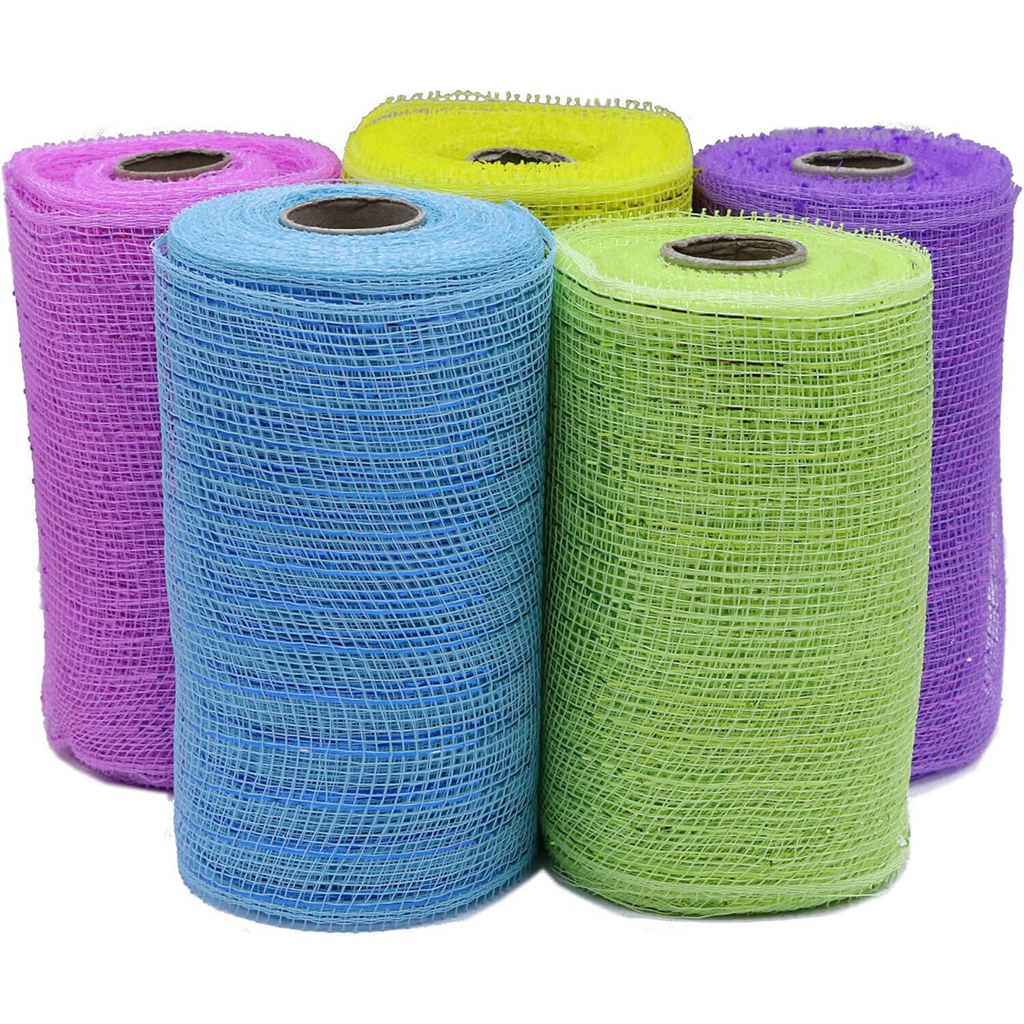 Metallic Poly Mesh Ribbon 6" for  Easter Day Decoration-5 Pack