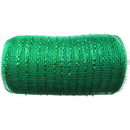 6 inch x 30 feet(10 Yards) Metallic Deco Poly Mesh Ribbon - Emerald Green