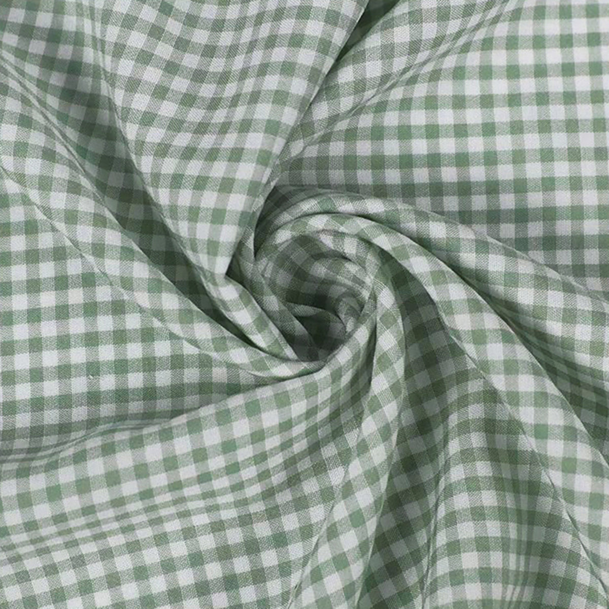 Sage Green Gingham Fabric 1/8"