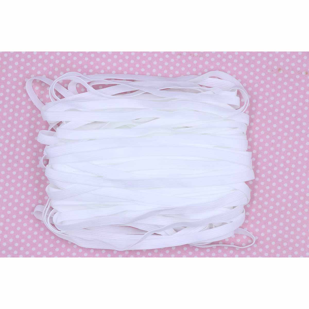 20 Yards Skinny Elastic Headband Lace Trim, 1/4" (6mm) - White