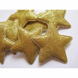30 Large Glitter Star 2 1/8" -Gold