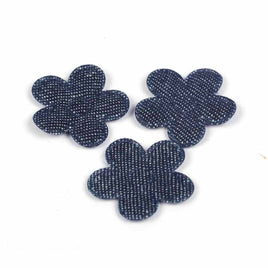 60 Padded Denim Flower 1"-Navy