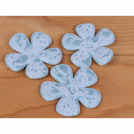 40 Padded Lace Flower 2.5" - Blue