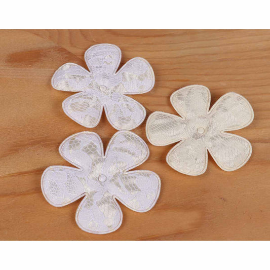 40 Padded Lace Flower 2.5" - Ivory
