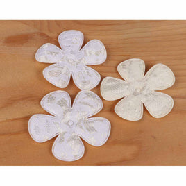 40 Padded Lace Flower 2.5" - Ivory