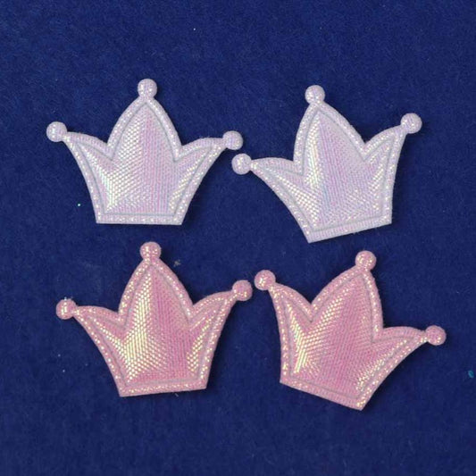 200pcs Padded Crown 1.25"-Pink/White