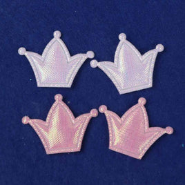 200pcs Padded Crown 1.25"-Pink/White