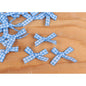 100 Mini Gingham Ribbon Bow 1 1/8"-Blue