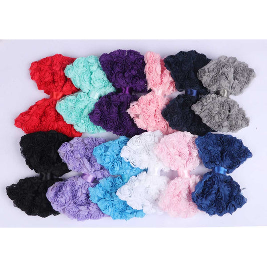 100pcs Large Chiffon Rose Bow