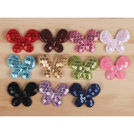 55 Padded Sequin Butterfly 1.5"-11 Colors