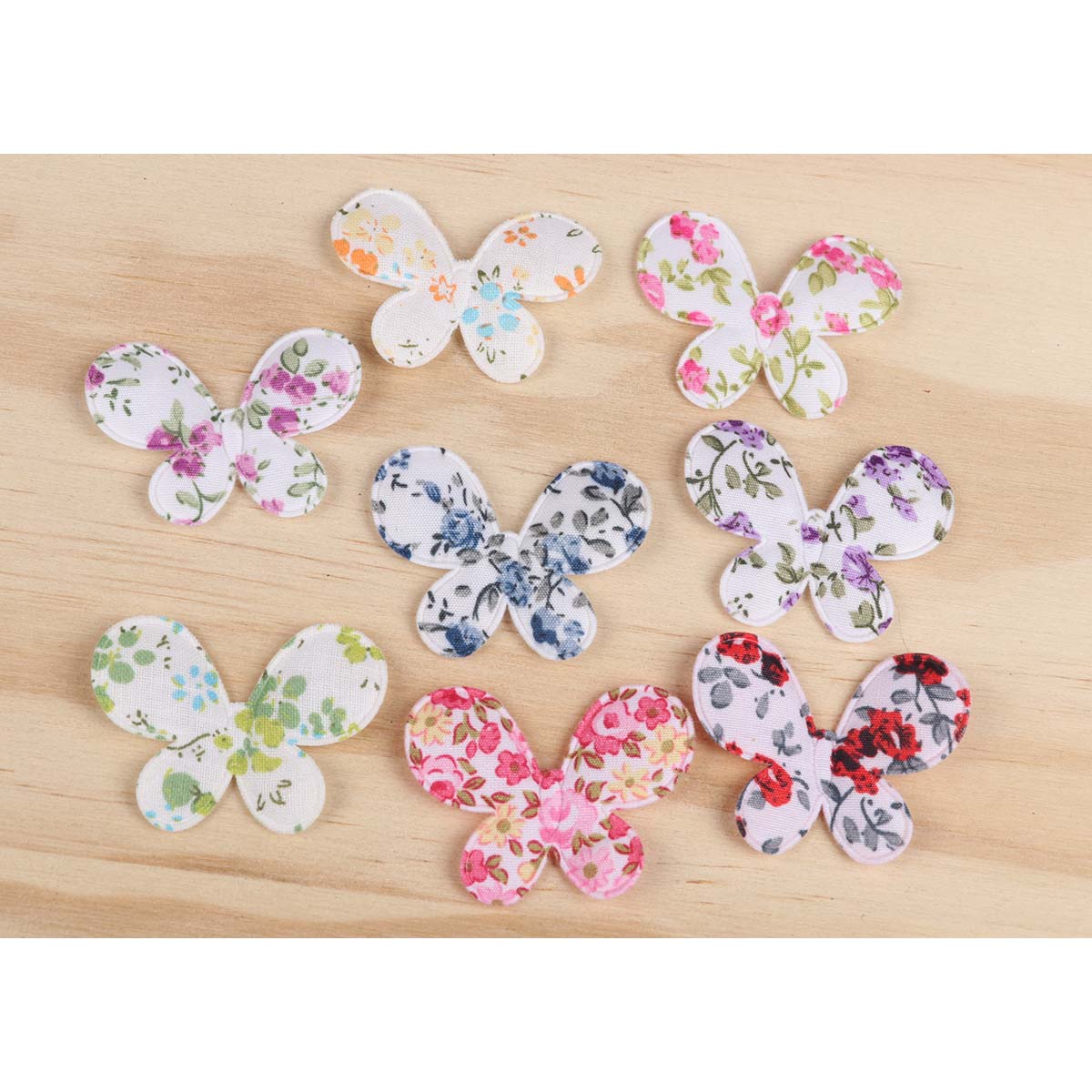 80 Padded Floral Butterfly 1.75"-8 Colors