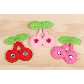 30 Furry Cherry Leaf W/rhinestone 1.75"-3 Colors