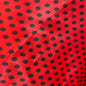 Polka Dots Prints Satin Fabric-Red/Black