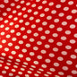 Polka Dots Prints Satin Fabric-Red/White