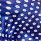 Polka Dots Prints Satin Fabric-Royal