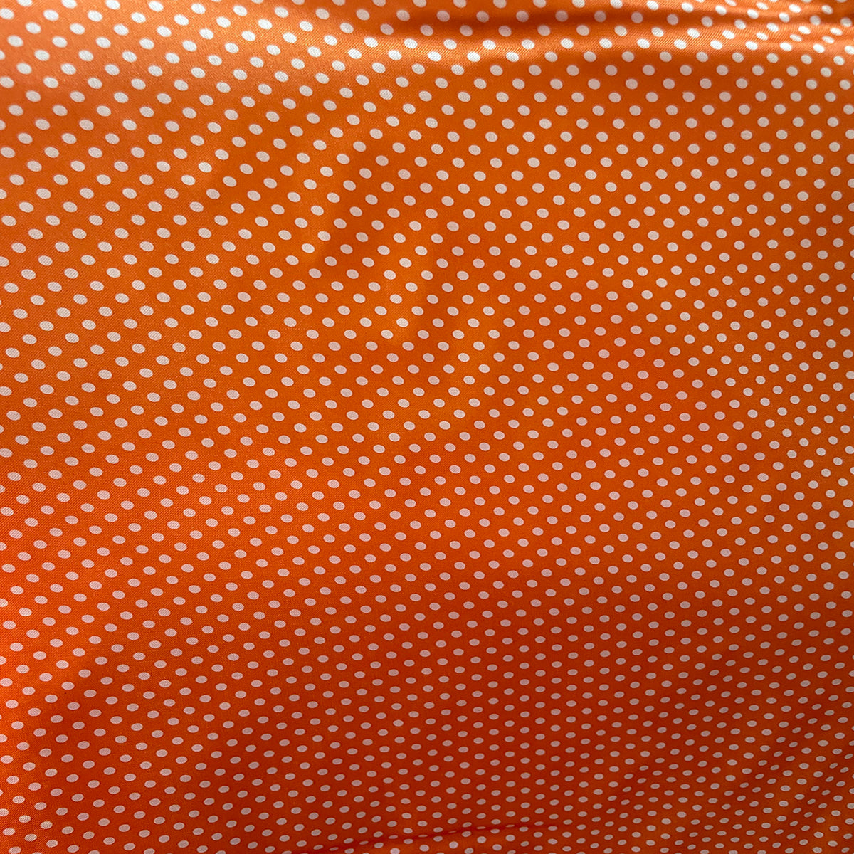 Polka Dots Prints Satin Fabric-Orange