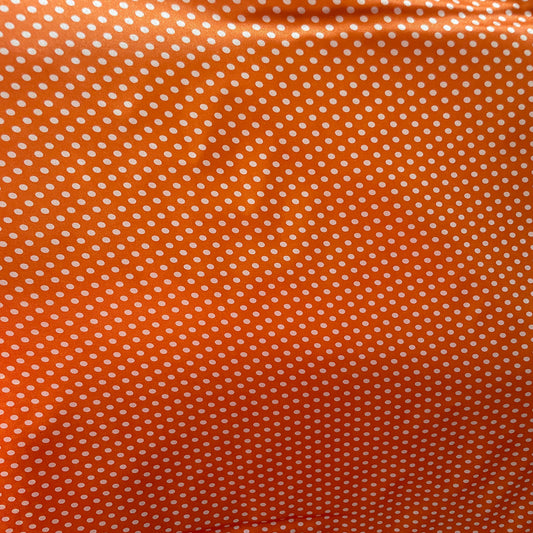 Polka Dots Prints Satin Fabric-Orange