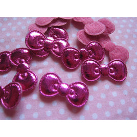 200pcs PVC Mini Padded Bow 7/8"-Hot Pink