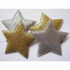 40 Large Glitter Star 2 1/8" -Gold/Silver