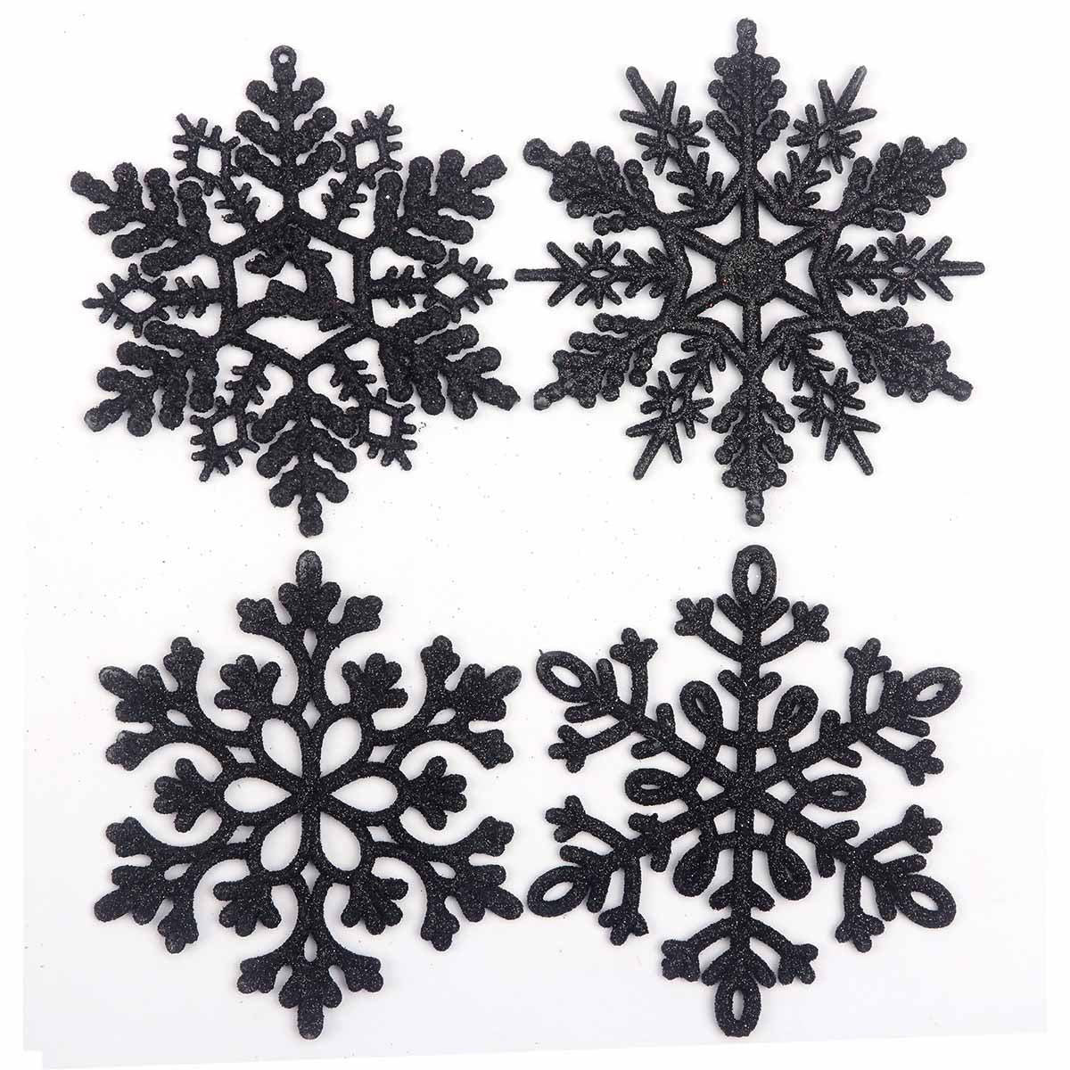 32pcs Glitter Snowflake Ornament 4 Inch for Christmas Tree Decoration-U Pick