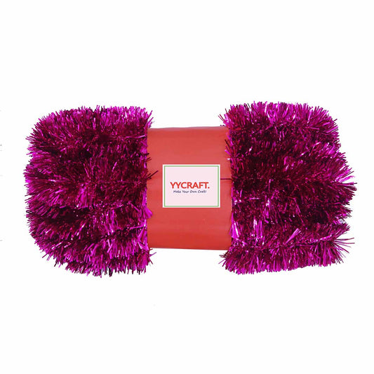 15 Yards (45 Feet) Tinsel Garland Classic Christmas Decorations ,2" - Fuschia