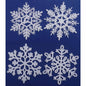 32pcs 4" Glitter Snowflake Ornament - White